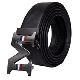 Men's Ratchet Leather Belt 1 3/8" Adjustable For Dress Business With M Letter Metal Buckle